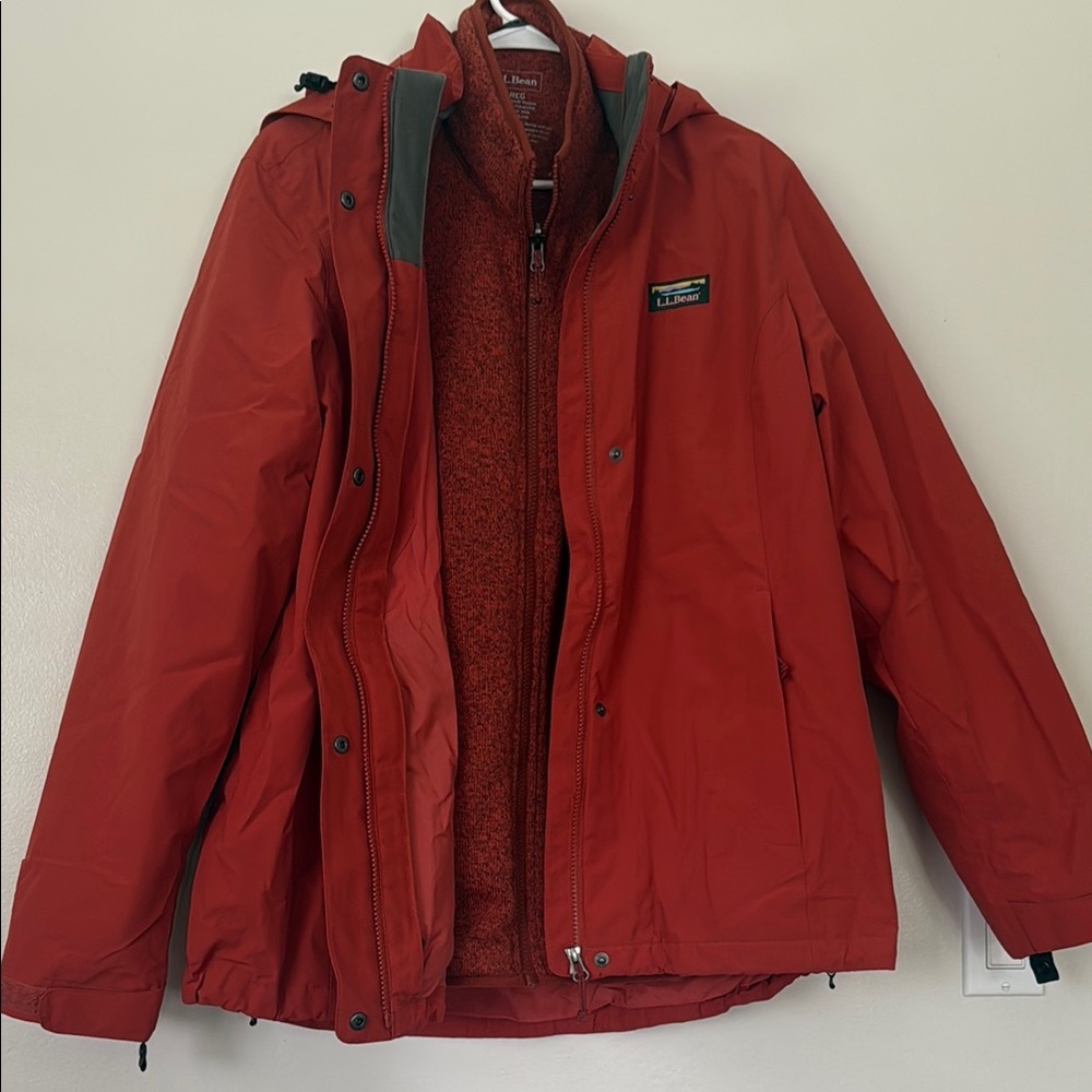 L.L.Bean Red 2 Layer Jacket